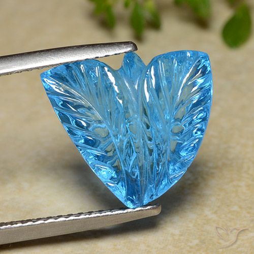9.03ct 天然 スイスブルー トパーズ, フラワーカット, 透明
