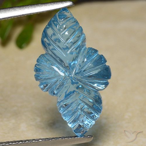 6.61ct 天然 スイスブルー トパーズ, ファンシー, 透明
