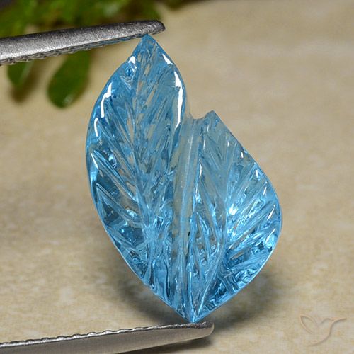 6.82ct 天然 スイスブルー トパーズ, フラワーカット, 透明