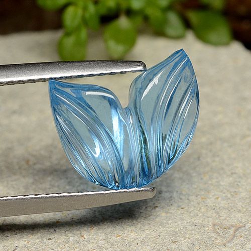 5.91ct 天然 スイスブルー トパーズ, フラワーカット, 透明