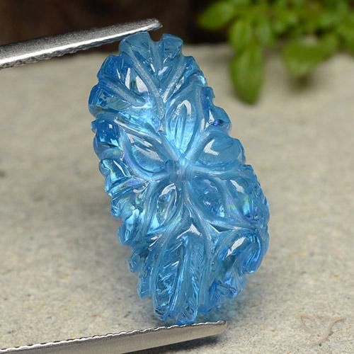 11.53ct 天然 スイスブルー トパーズ, フラワーカット, 透明