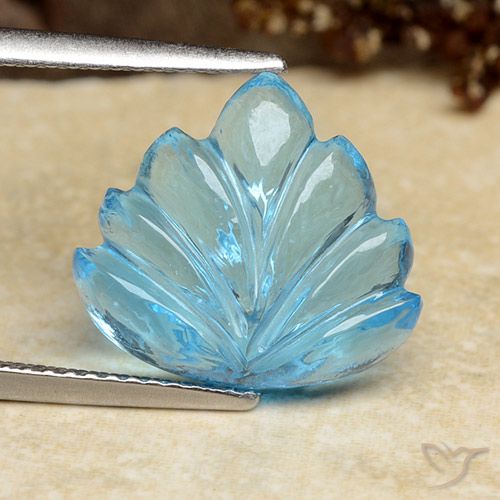 7.81ct 天然 スイスブルー トパーズ, フラワーカット, 透明