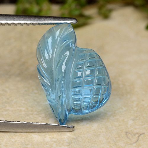 5.13ct 天然 スイスブルー トパーズ, フラワーカット, 透明