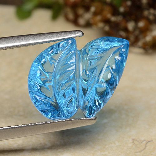 5.81ct 天然 スイスブルー トパーズ, フラワーカット, 透明
