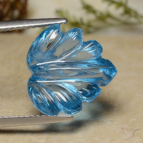 8.71ct 天然 スイスブルー トパーズ, フラワーカット, 透明, Photo A