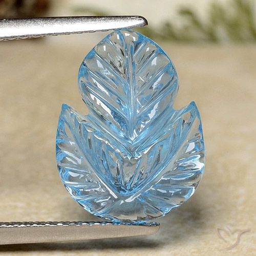 4.68ct 天然 スイスブルー トパーズ, フラワーカット, 透明