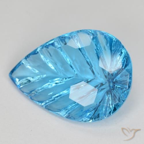 6.79ct 天然 スイスブルー トパーズ, 洋梨の形, 透明