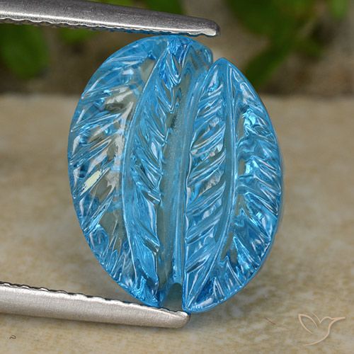 6.69ct 天然 スイスブルー トパーズ, フラワーカット, 透明
