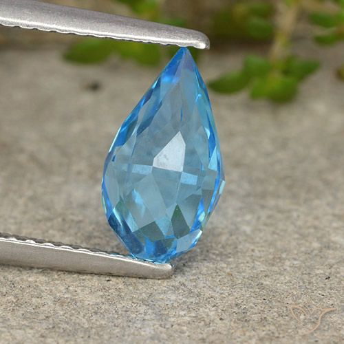 2.42ct 天然 スイスブルー トパーズ, ブリオレット, VVS-VS