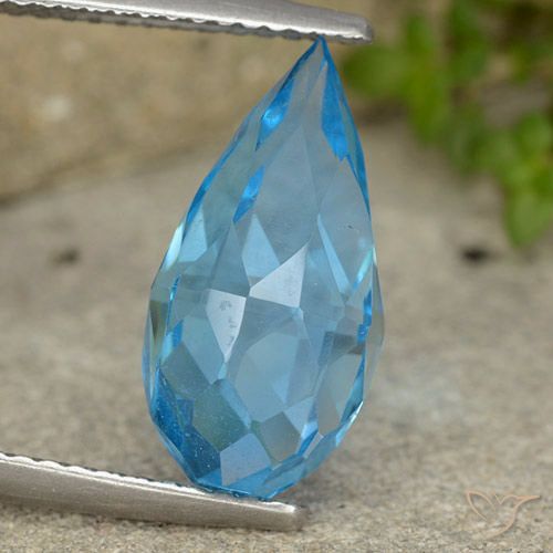 6.52ct 天然 スイスブルー トパーズ, ブリオレット, VVS-VS