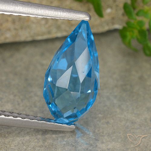 2.63ct 天然 スイスブルー トパーズ, ブリオレット, VVS-VS