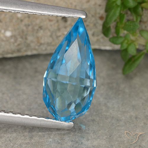 2.61ct 天然 スイスブルー トパーズ, ブリオレット, VVS-VS