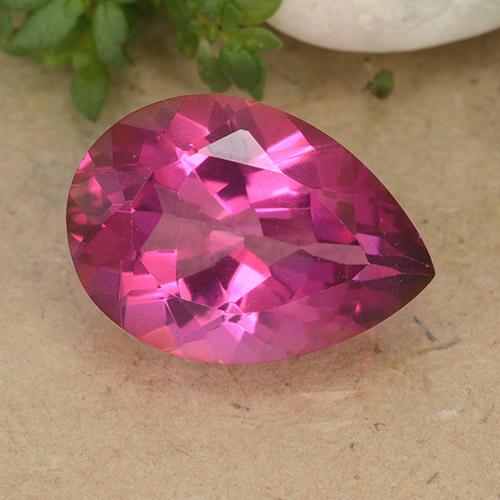 6.20ct 天然 ミディアムダークピンク トパーズ, 洋梨の形, VVS-VS
