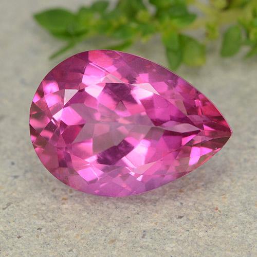 6.79ct 天然 ダークピンク トパーズ, 洋梨の形, VVS-VS