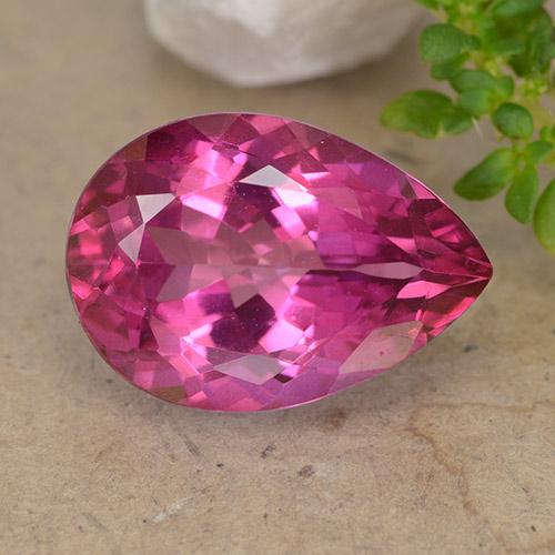 6.81ct 天然 濃いマゼンタ トパーズ, 洋梨の形, VVS-VS