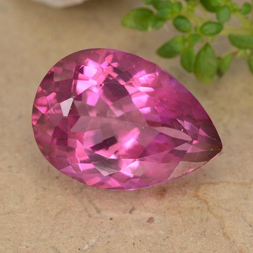 6.77ct 天然 ホットピンク トパーズ, 洋梨の形, VVS-VS