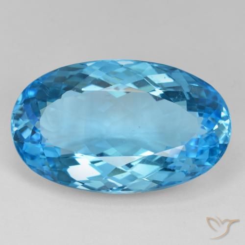 40.56ct 天然 スイスブルー トパーズ, 楕円形, VVS-VS