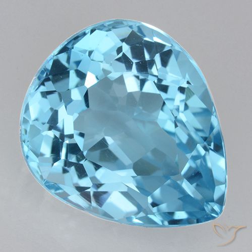 21.97ct 天然 スイスブルー トパーズ, 洋梨の形, VVS