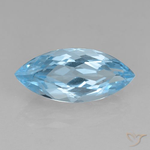 3.93ct 天然 スカイブルー トパーズ, マーキーズ, VVS