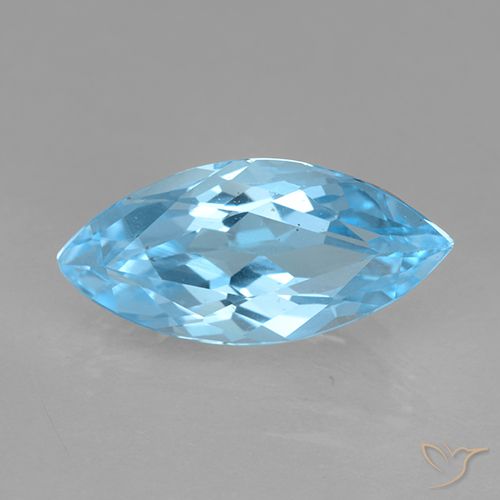 3.70ct 天然 スカイブルー トパーズ, マーキーズ, VVS