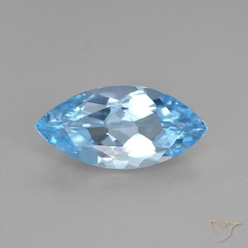 3.75ct 天然 スカイブルー トパーズ, マーキーズ, VVS-VS