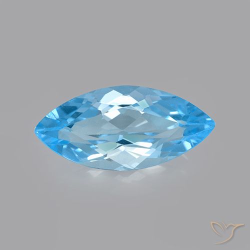 3.40ct 天然 スイスブルー トパーズ, マーキーズ, VVS-VS