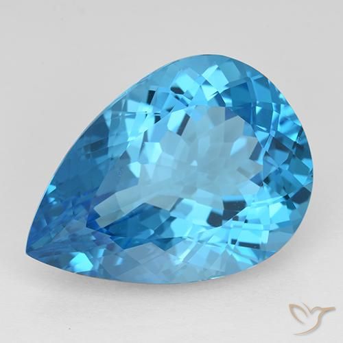 21.70ct 天然 スイスブルー トパーズ, 洋梨の形, IF