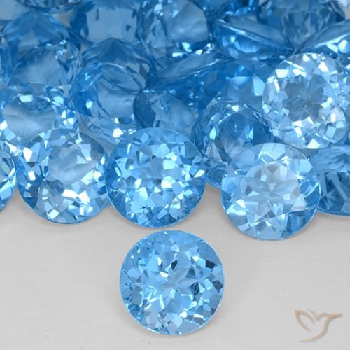 4.43ct 天然 スイスブルー トパーズ, ラウンド, VVS-VS