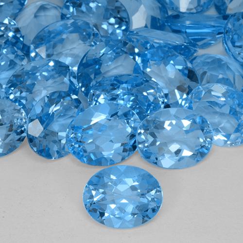 3.08カラットの天然スイスブルートパーズ、楕円形、VVS-VS