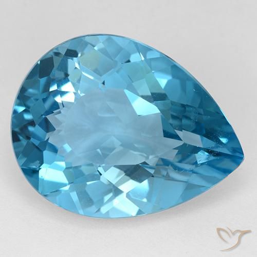 30.91ct 天然 スイスブルー トパーズ, 洋梨の形, VVS