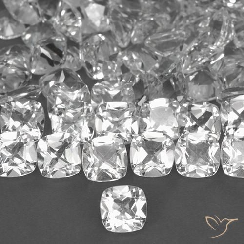 0.49ct 天然 ホワイト トパーズ, クッション, VVS-VS