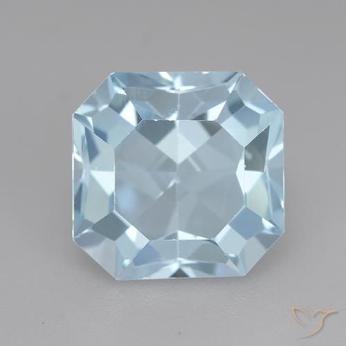 5.73ct 天然 スカイブルー トパーズ, エメラルドカット, VVS-VS