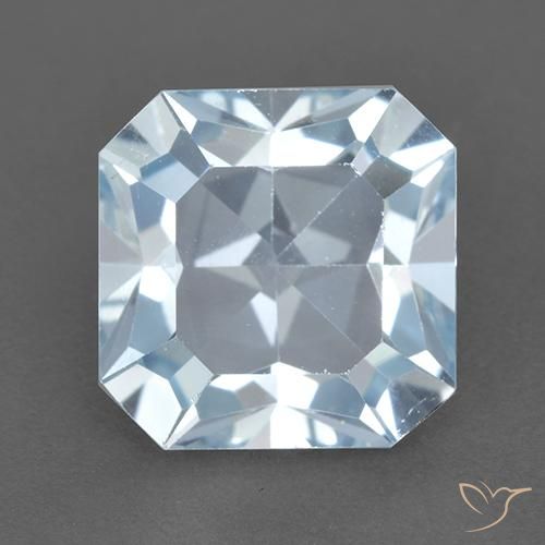 5.79ct 天然 スカイブルー トパーズ, エメラルドカット, VVS-VS