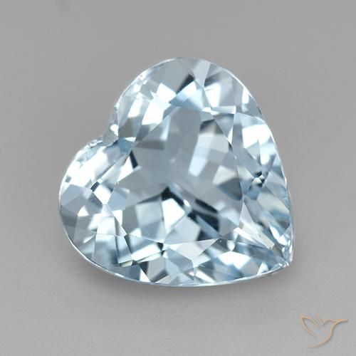 3.92ct 天然 スカイブルー トパーズ, 心臓, VVS-VS