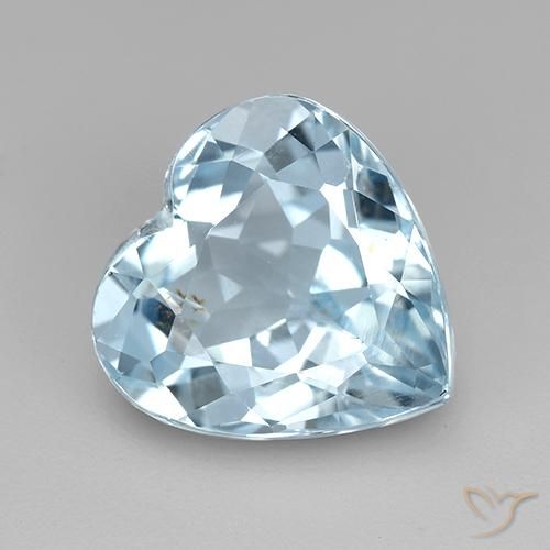 4.34ct 天然 スカイブルー トパーズ, 心臓, VVS-VS