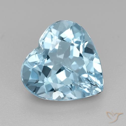 4.06ct 天然 スカイブルー トパーズ, 心臓, VVS-VS