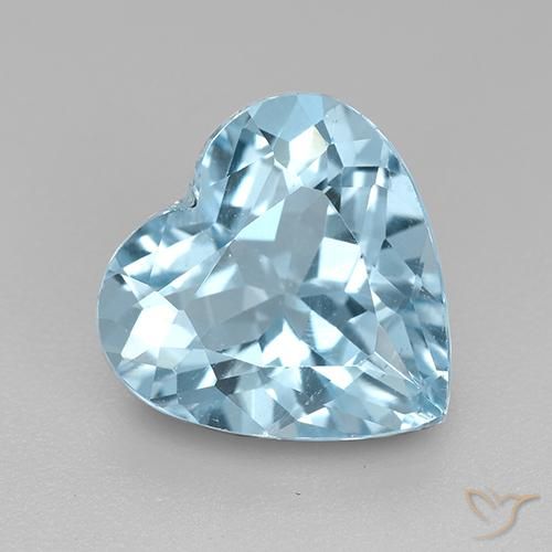3.84ct 天然 スカイブルー トパーズ, 心臓, VVS-VS