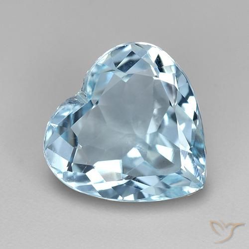 3.81ct 天然 スカイブルー トパーズ, 心臓, VVS-VS