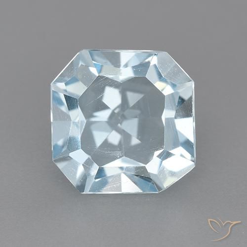 2.38ct 天然 スカイブルー トパーズ, エメラルドカット, VVS-VS