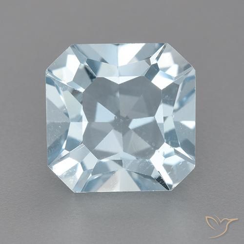 2.93ct 天然 スカイブルー トパーズ, エメラルドカット, VVS-VS