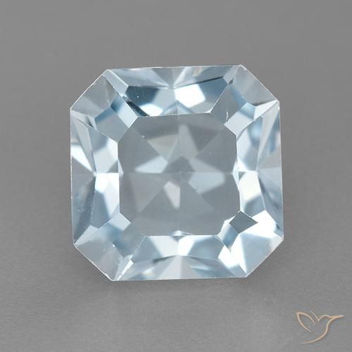 3.13ct 天然 スカイブルー トパーズ, エメラルドカット, VVS-VS