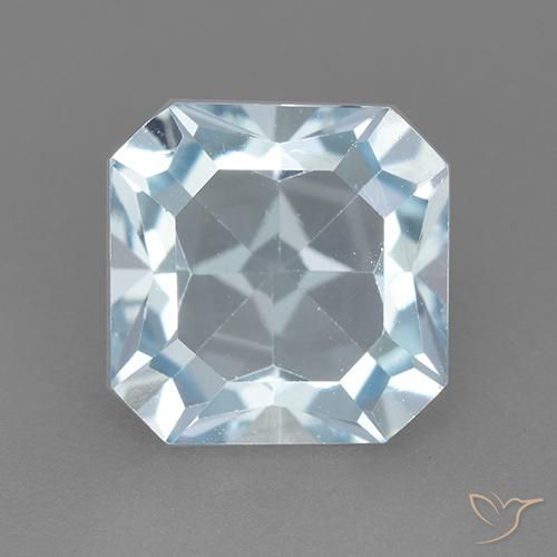 2.89ct 天然 スカイブルー トパーズ, エメラルドカット, VVS
