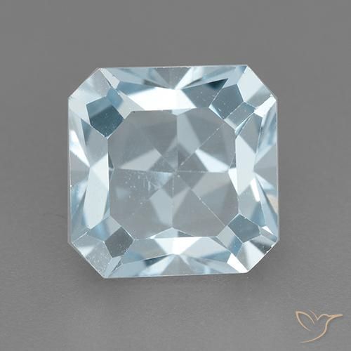 3.24ct 天然 スカイブルー トパーズ, エメラルドカット, VVS-VS