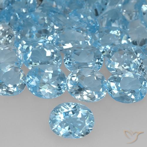 3.38ct 天然 スカイブルー トパーズ, 楕円形, VVS-VS