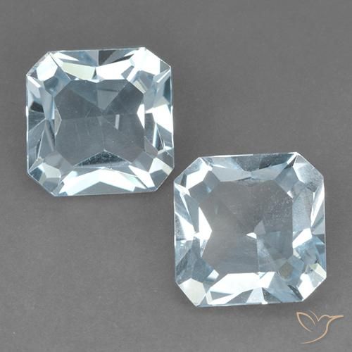 5.52ctw 天然 スカイブルー トパーズ, エメラルドカット, VVS-VS