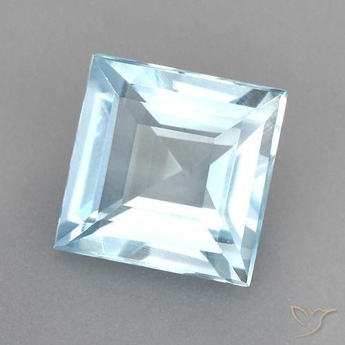 2.55ct 天然 スカイブルー トパーズ, 四角形, VVS