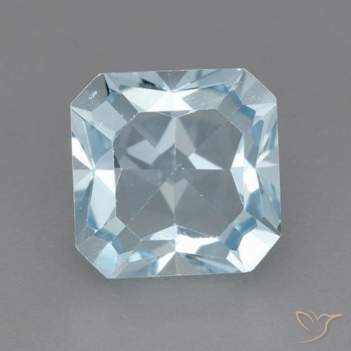 3.22ct 天然 スカイブルー トパーズ, エメラルドカット, VVS