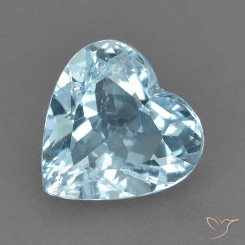 4.47ct 天然 スカイブルー トパーズ, 心臓, VVS-VS
