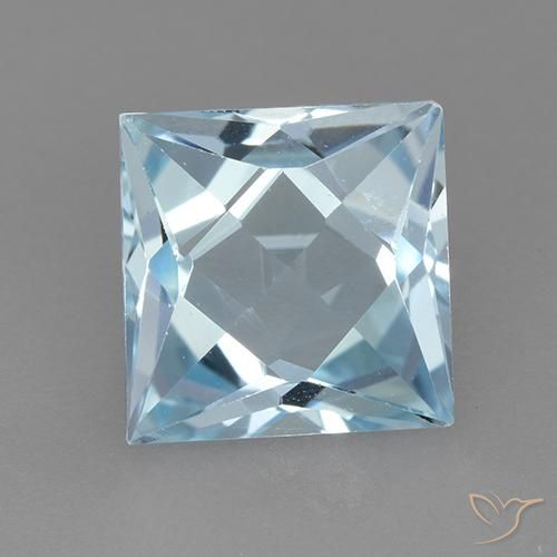 3.25ct 天然 スカイブルー トパーズ, 四角形, VVS-VS