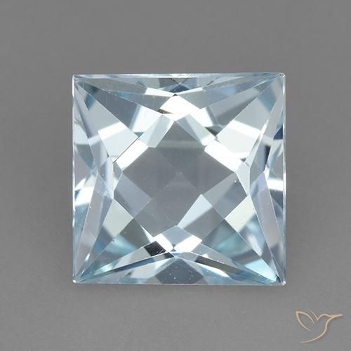3.32ct 天然 スカイブルー トパーズ, 四角形, VVS